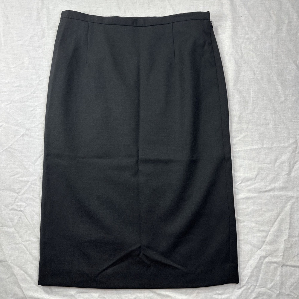 Pendleton Virgin Wool Long Pencil Skirt Womens 6 Black Lined Straight‎ USA